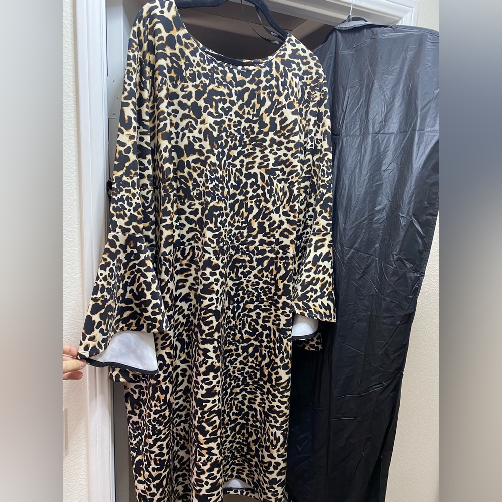 Eloquii Animal Print Long Sleeve Dress